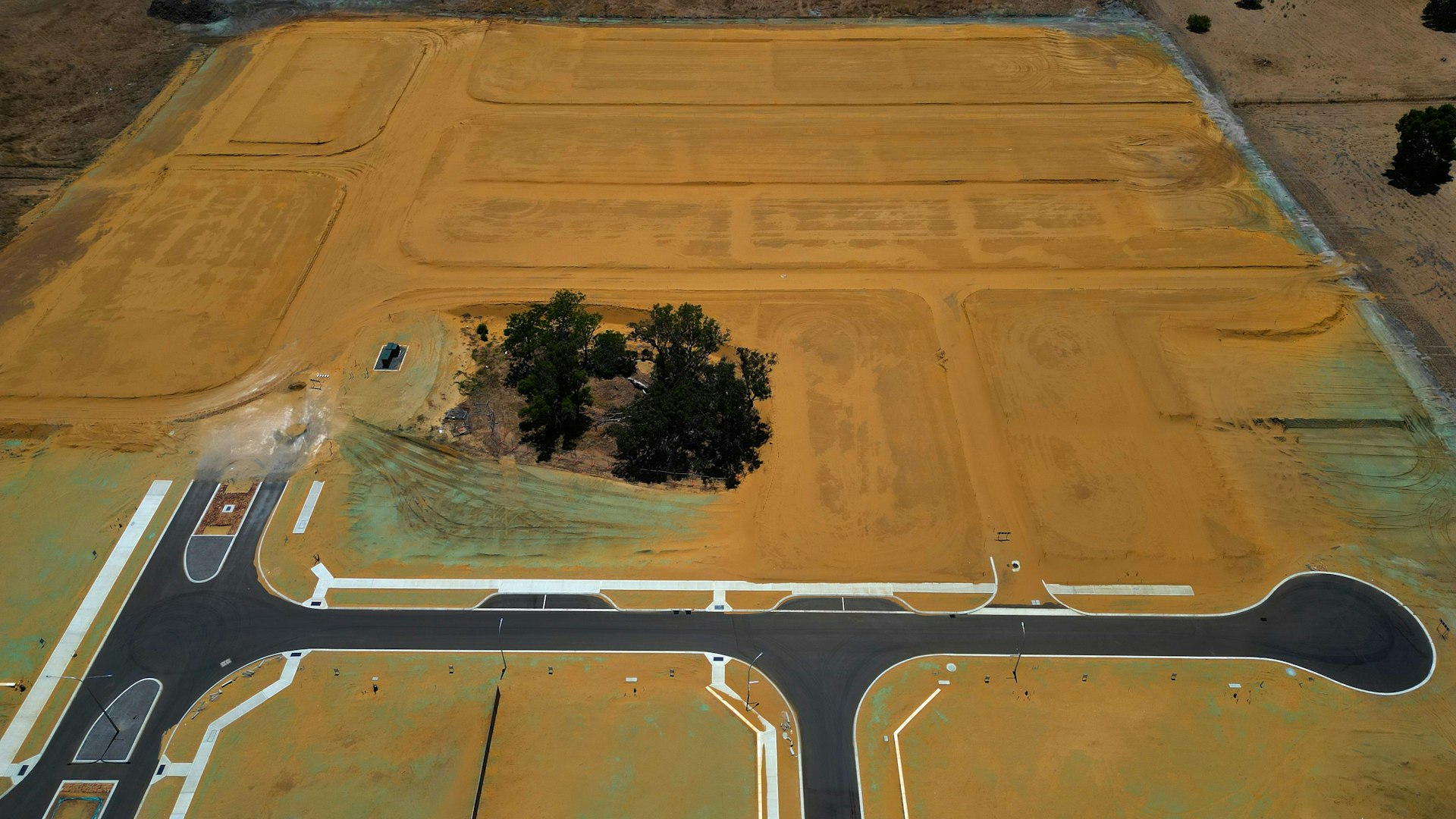 an aerial view of an airport runway